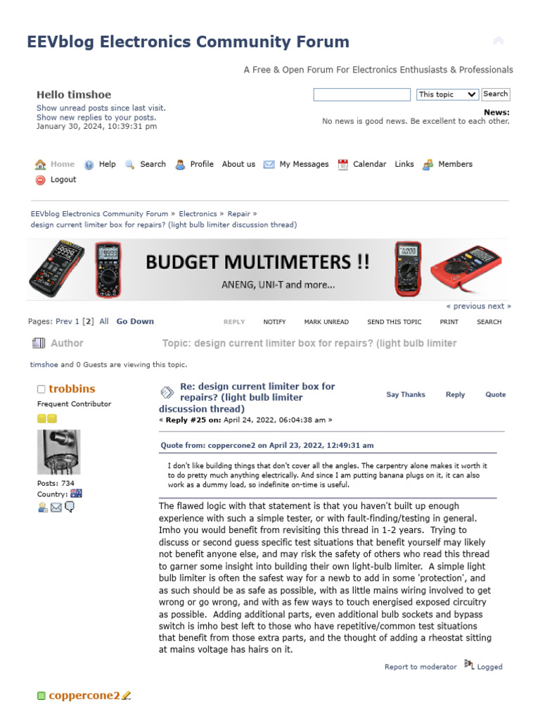 Design Current Limiter Box For Repairs - (Light Bulb Limiter Discussion