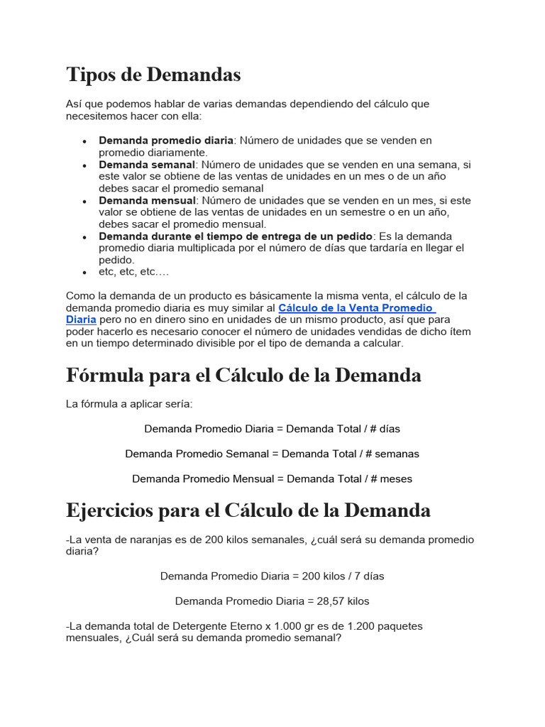 Cálculo de la Demanda de Productos | PDF | Marketing | Utilidad