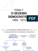 Presentación TEMA 7 O Sexenio Democrático. 1868 - 1874