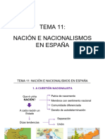 Presentación. TEMA 11 Nación e Nacionalismos en España