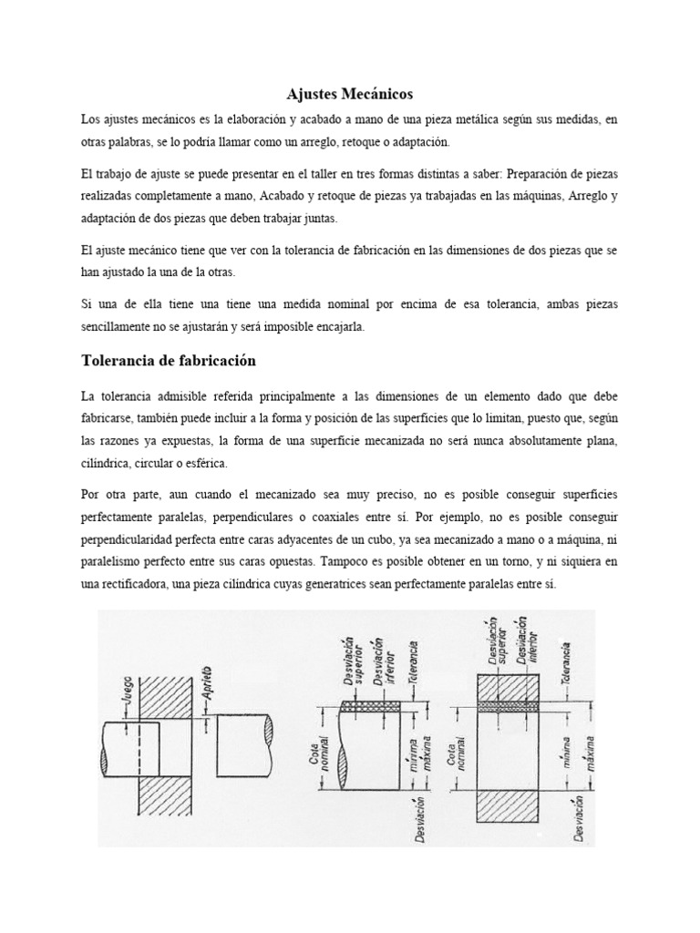 Ajustes Mecánicos | PDF | Procesos industriales | Sector secundario de ...