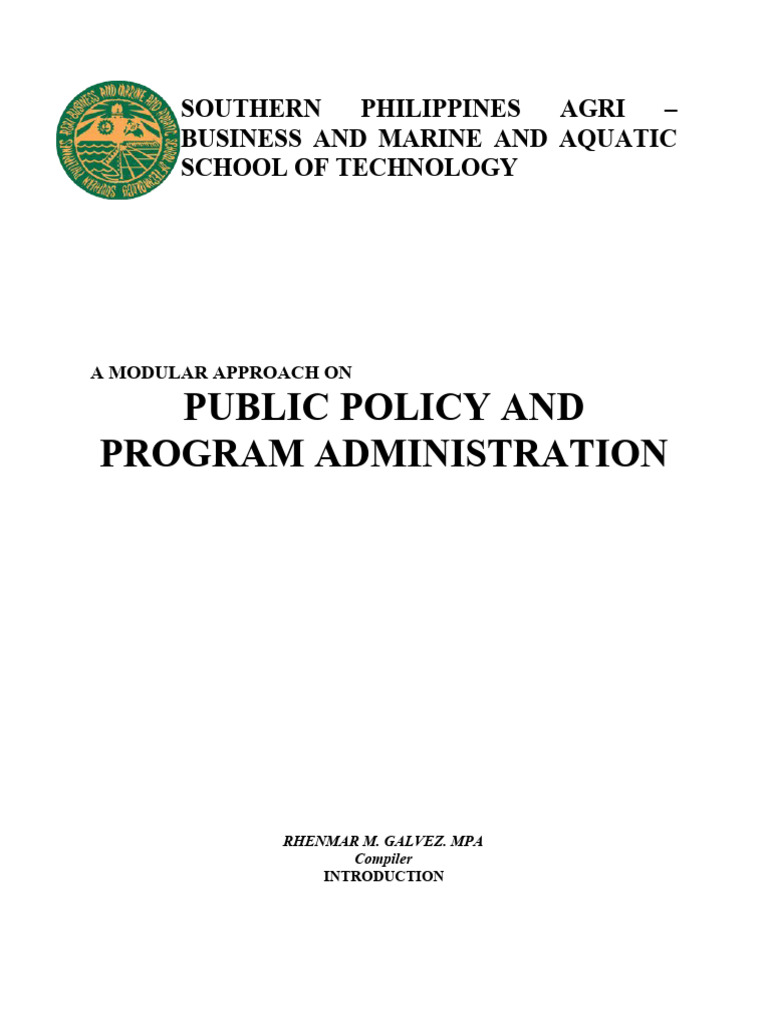 Modified Module For Public Policy and Program Administration | PDF ...