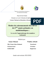 Modes de Raisonnements Des Élèves de 6éme Année Primaire en Mathématiques Samar Pfe