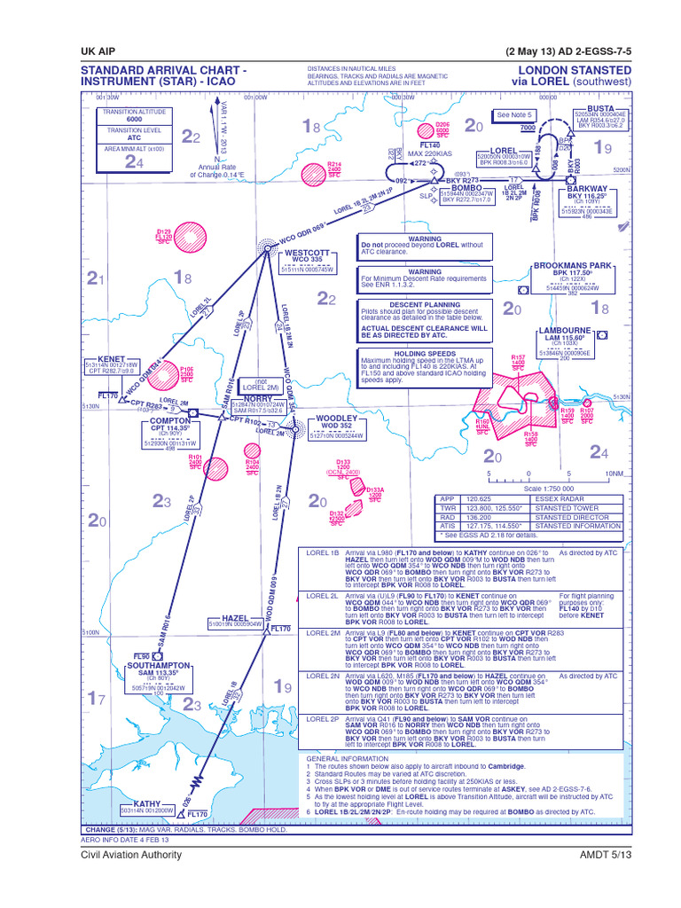 Stansted Airport Standard Arrival Chart | PDF | Air Traffic Control ...