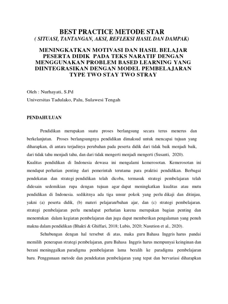 Penerapan Metode STAR dalam PBL | PDF