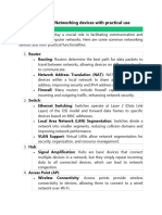 Functionalities of Networking Devices With Practical Use