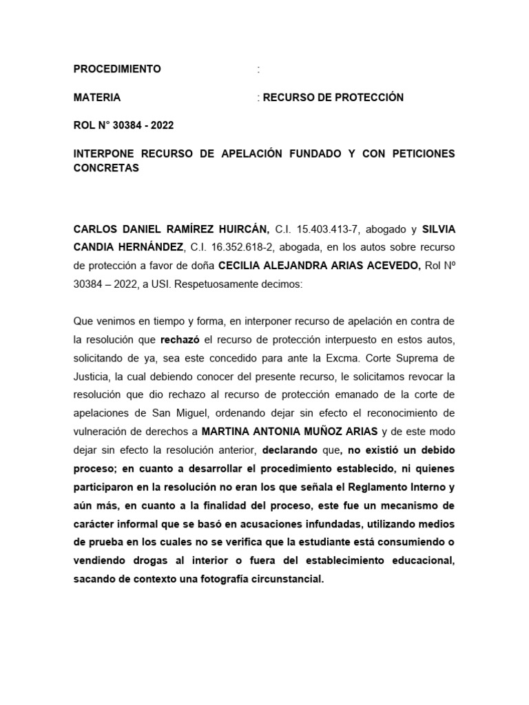 Recurso Corte Suprema | PDF | Debido al proceso | Propiedad