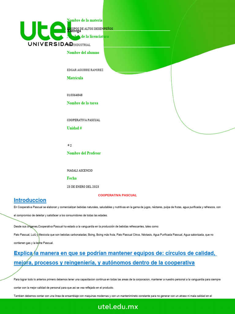 Cooperativa Pascual | PDF | Economias