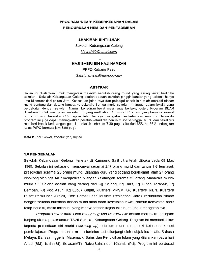 CONTOH KAJIAN TINDAKAN | PDF