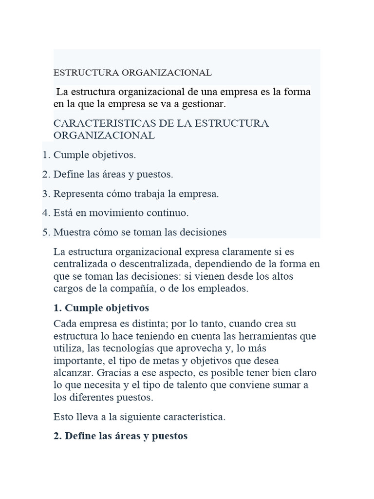 Estructura Organizacional Empresarial | PDF | Business | Economias