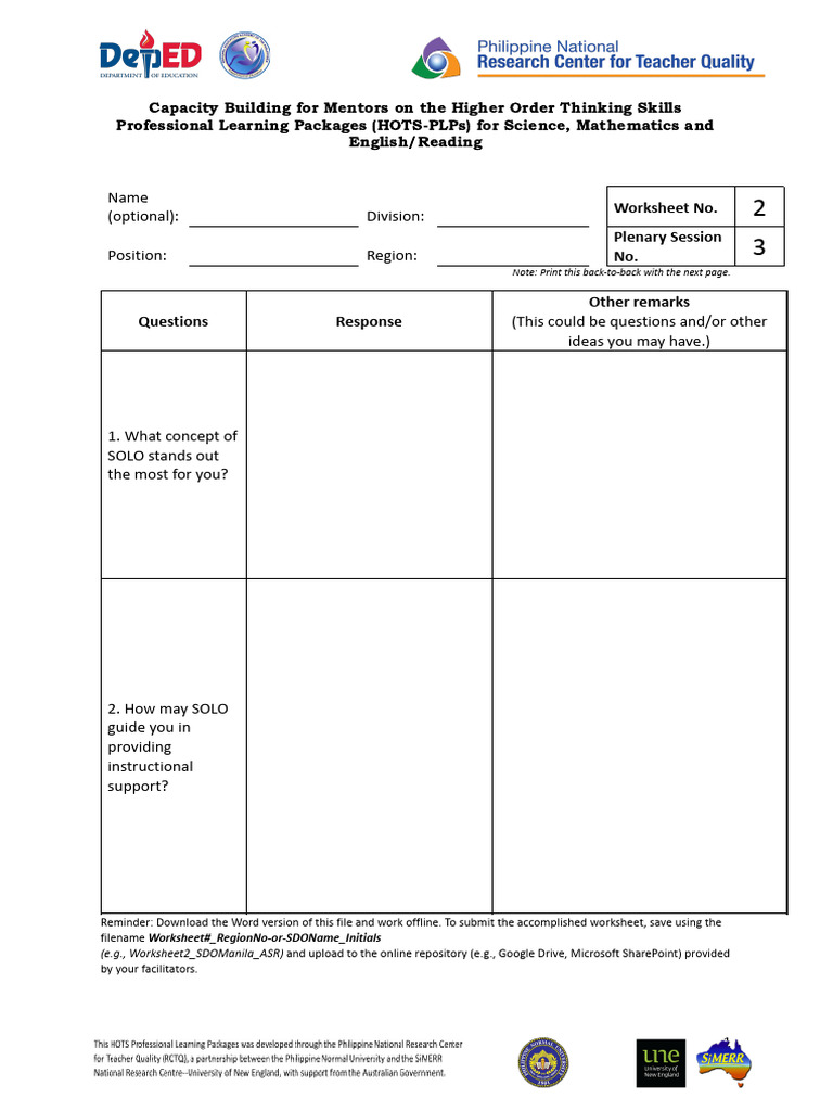 Worksheet 2 | PDF