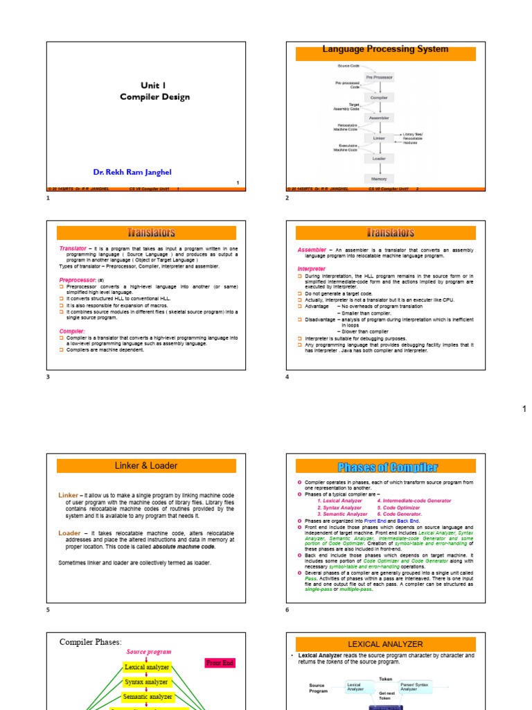Unit 1 rrj pdf compiler parsing
