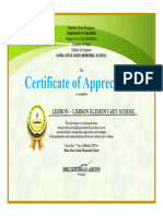 Certificate of Appreciation