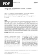 Anterior Tooth Wear and Retention Type Until 5 Years After Orthodontic Treatment