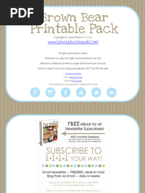 Brown Bear Early Childhood Printables