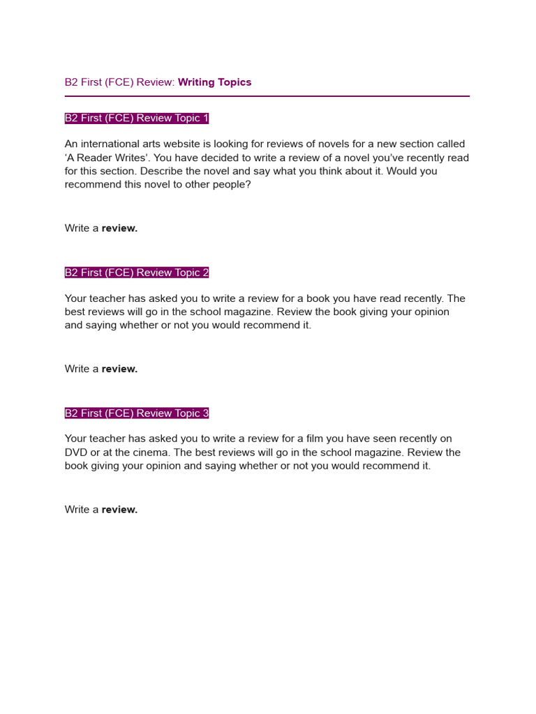 Fce Article Topics