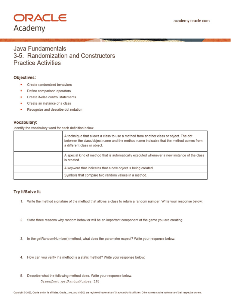 JF 3 5 Practice | PDF | Method (Computer Programming) | Class (Computer ...