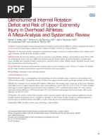 Glenohumeral Internal Rotation Deficit and Risk of Upper Extremity Injury in Overhead Athletes