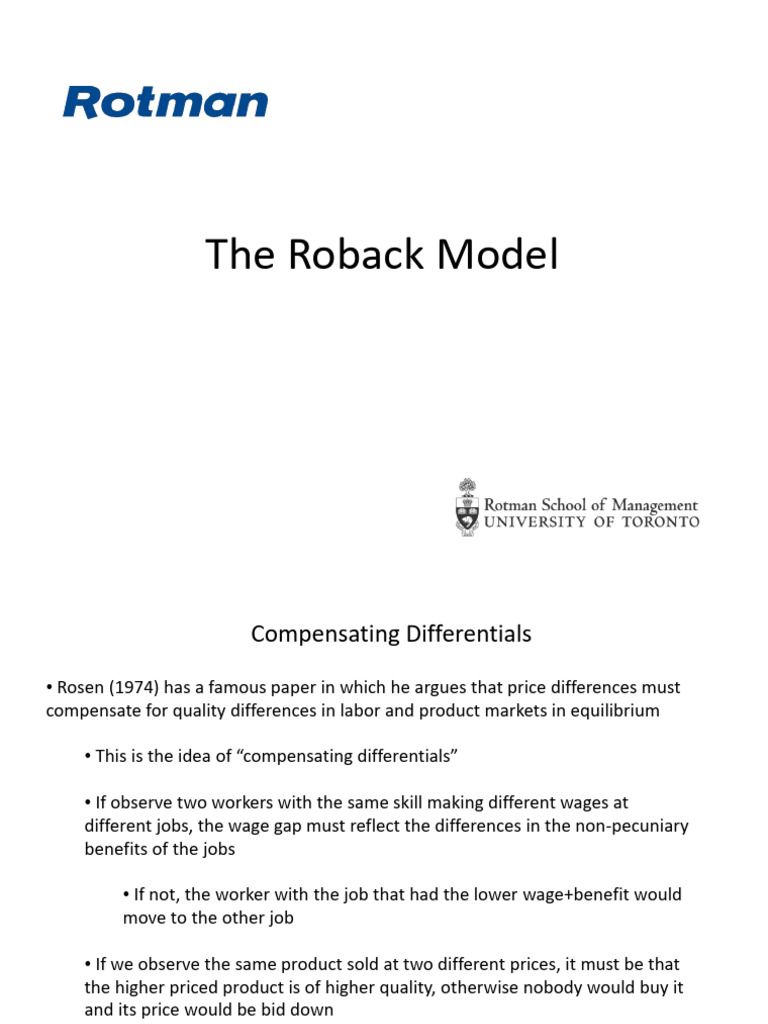 Roback Model: Amenities and Equilibrium | PDF | Cost Of Living | Labour ...