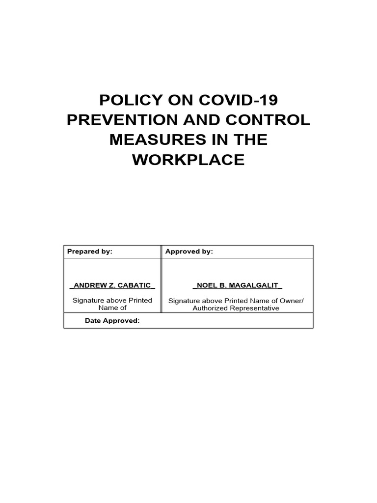 COVID-19 Workplace Health Protocols | PDF | Occupational Safety And ...