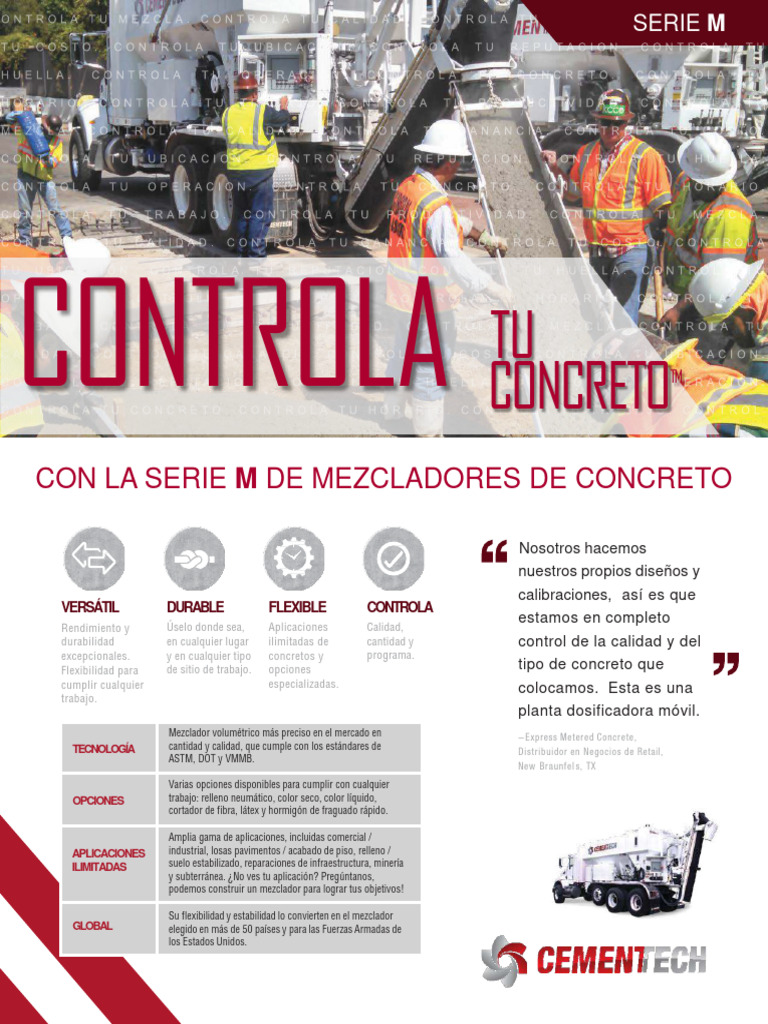 CemenTech MSeriesREV SP | PDF | Hormigón | Materiales
