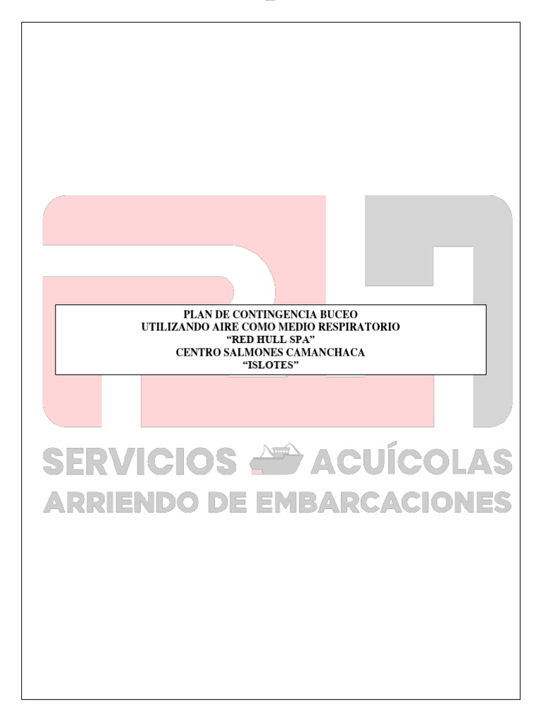 21.-Plan de Emergencia Buceo | PDF | Buceo bajo el agua