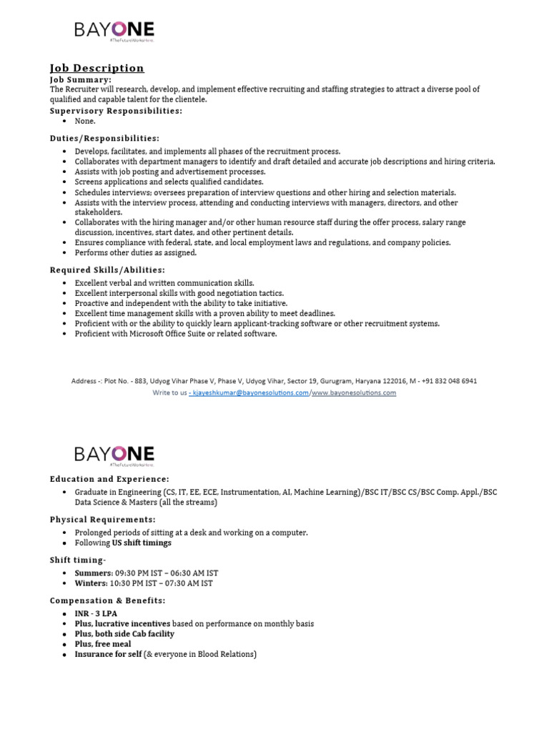 Talent Scout Job Description PDF Recruitment Business