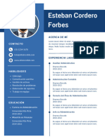 Currículum Vitae CV de Administración Simple Azul