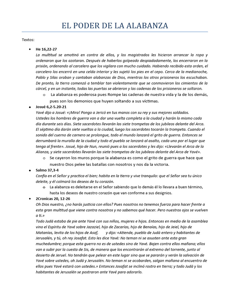 El Poder de La Alabanza | PDF