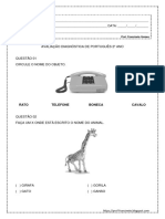 Avaliação Diagnóstica de Português 2º Ano