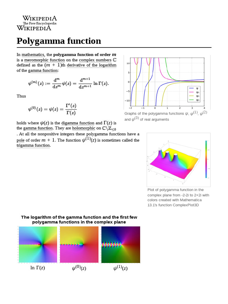 Polygamma Function | Download Free PDF | Lie Groups | Mathematical ...