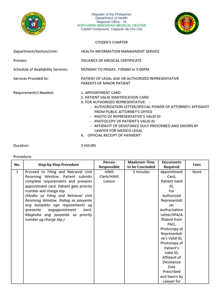 Medical Certificate Issuance Process | PDF | Affidavit | Health Care