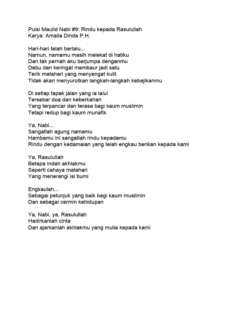 Puisi Rindu untuk Rasulullah | PDF | Agama & Spiritualitas