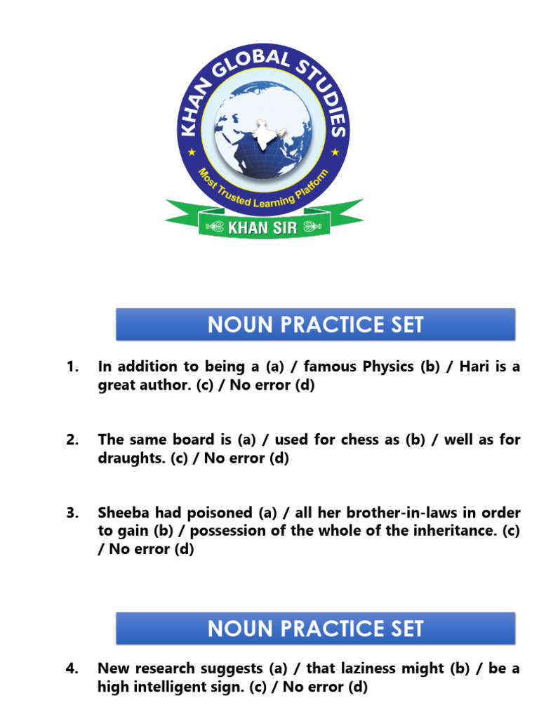 Noun Practice Set Pdf Grammatical Number Plural