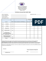 Individual Evaluation Sheet Teacher 1 Applicant