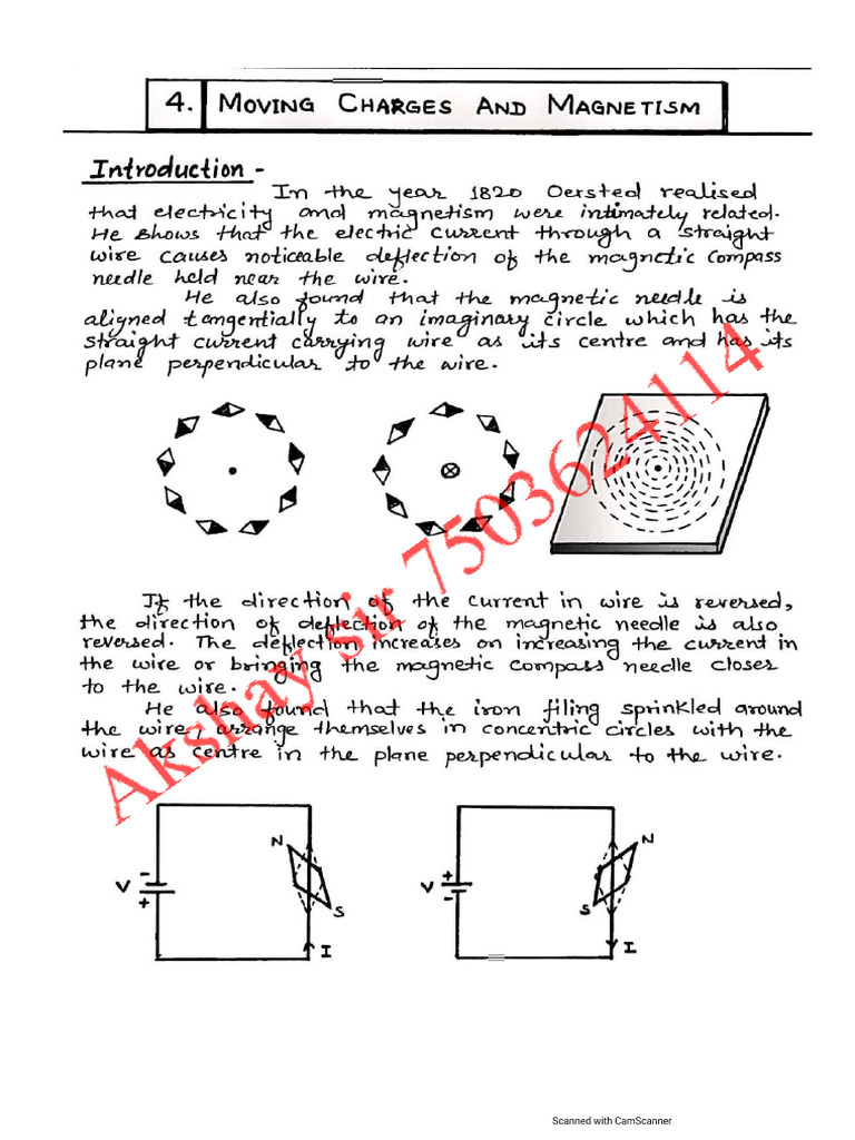 CH 4 Moving Charges and Magnetism Notes by Akshaysir | PDF