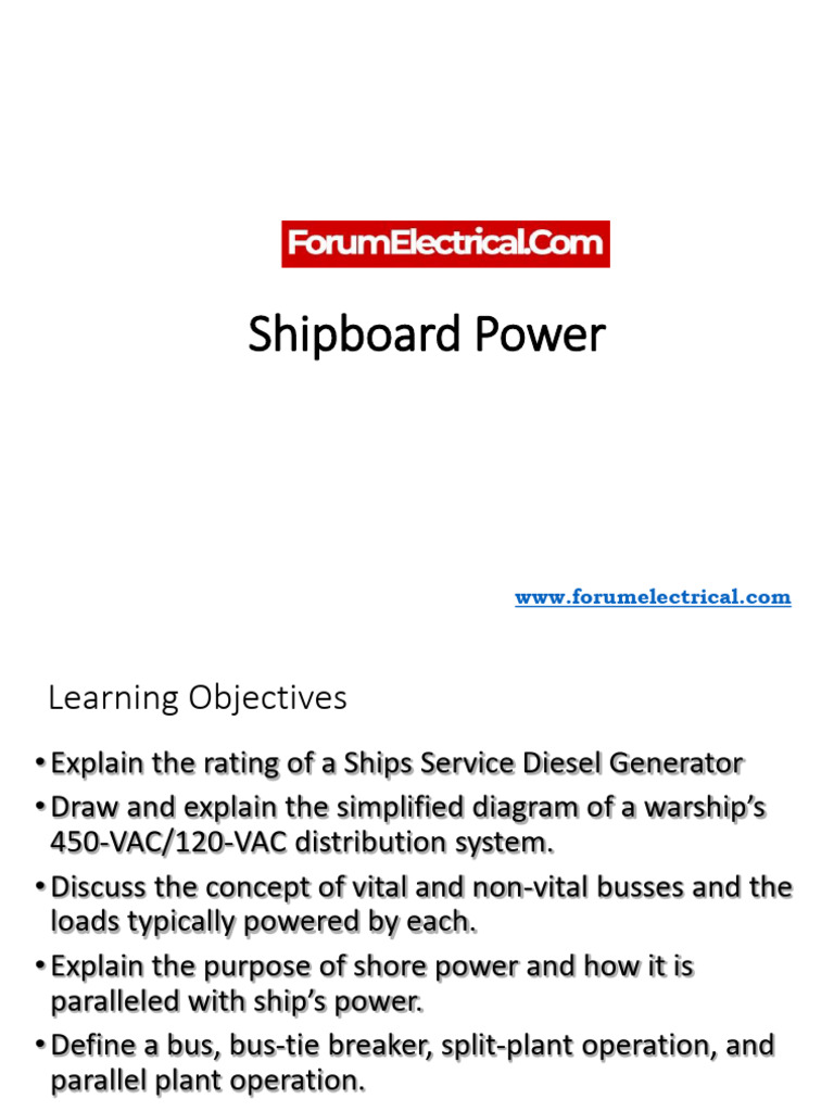 Ship Power | PDF | Alternating Current | Electric Generator