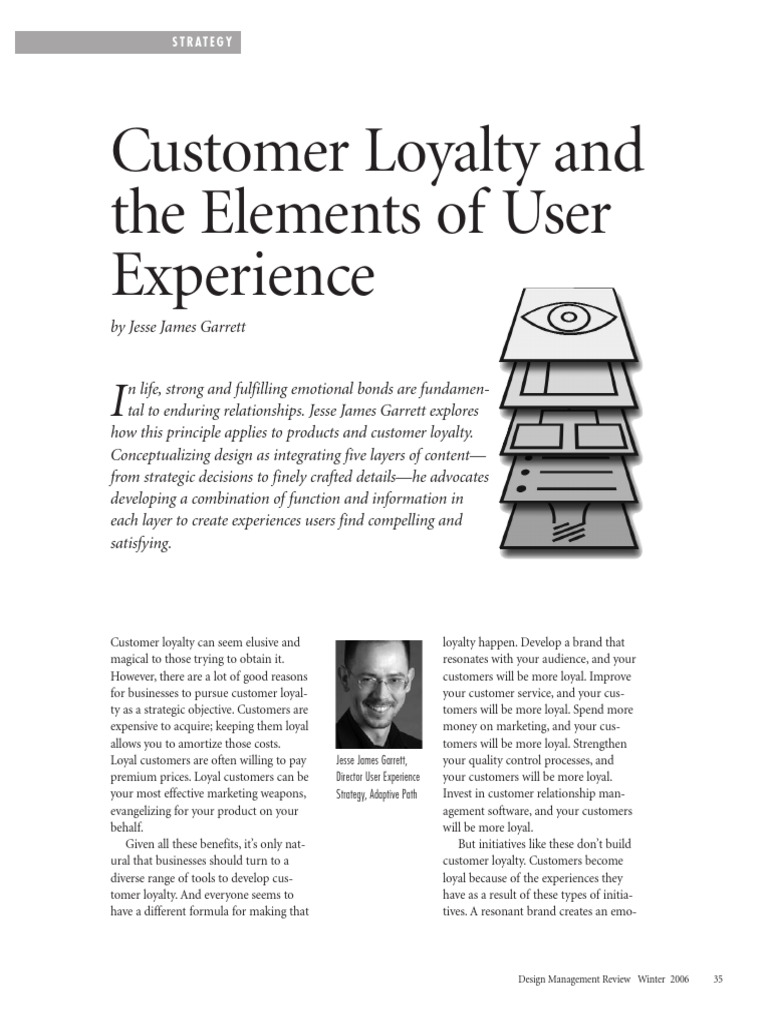 Customer Loyalty and The Elements of User Experience | PDF | Experience ...