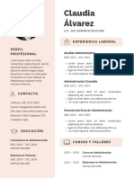 Currículum Vitae CV de Administración Simple Beige