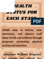 Health Status For Each Staff PED110