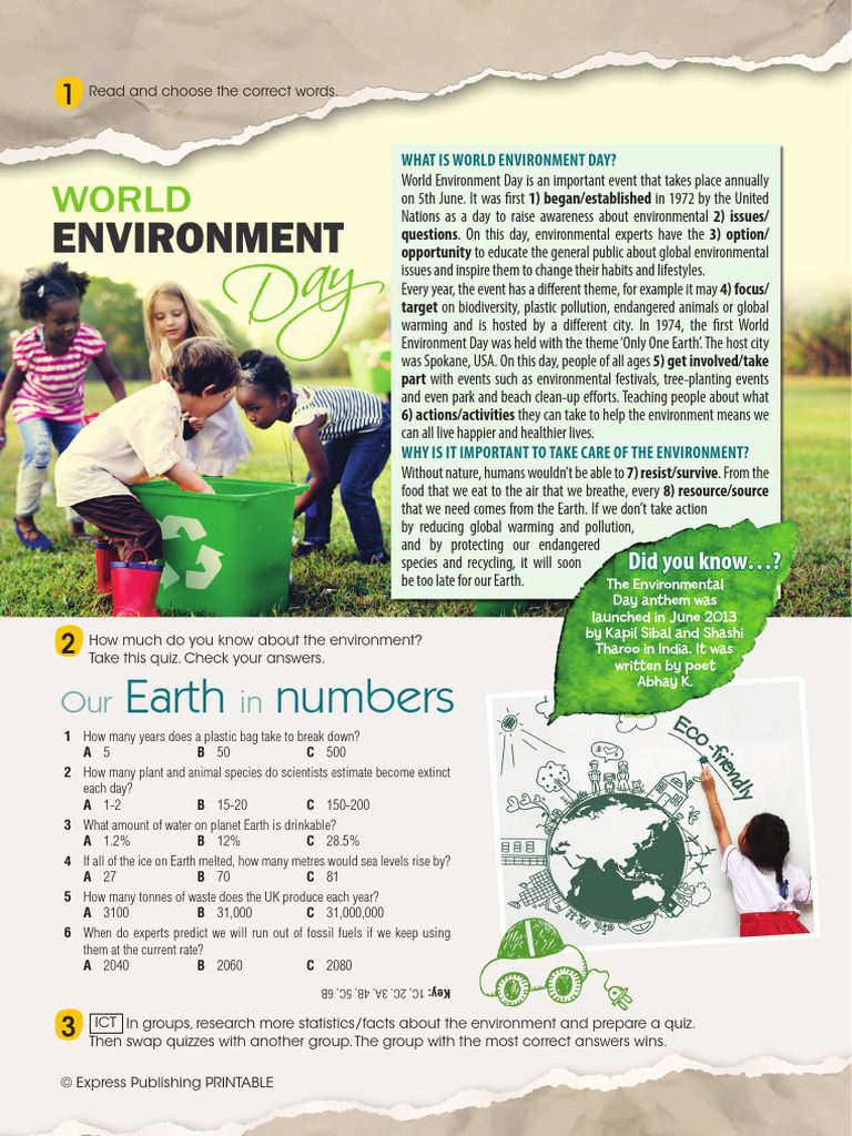 World Environment Day B2 | PDF | Human Impact On The Environment ...