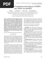 Performance Comparison and Analysis of DSDV and AODV For MANET