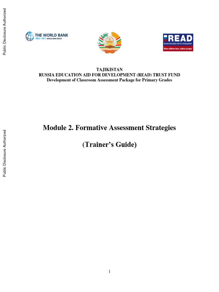 Module 2 Formative Assessment Strategies Trainers Guide | Download Free ...