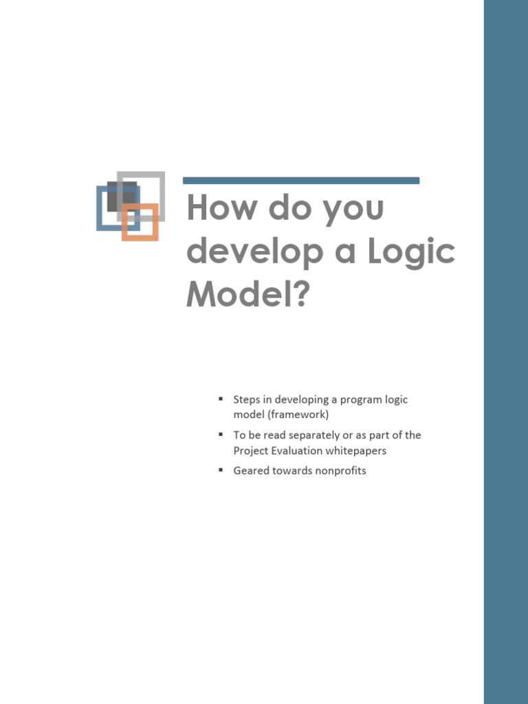 Developing a Nonprofit Logic Model | PDF | Program Evaluation | Goal