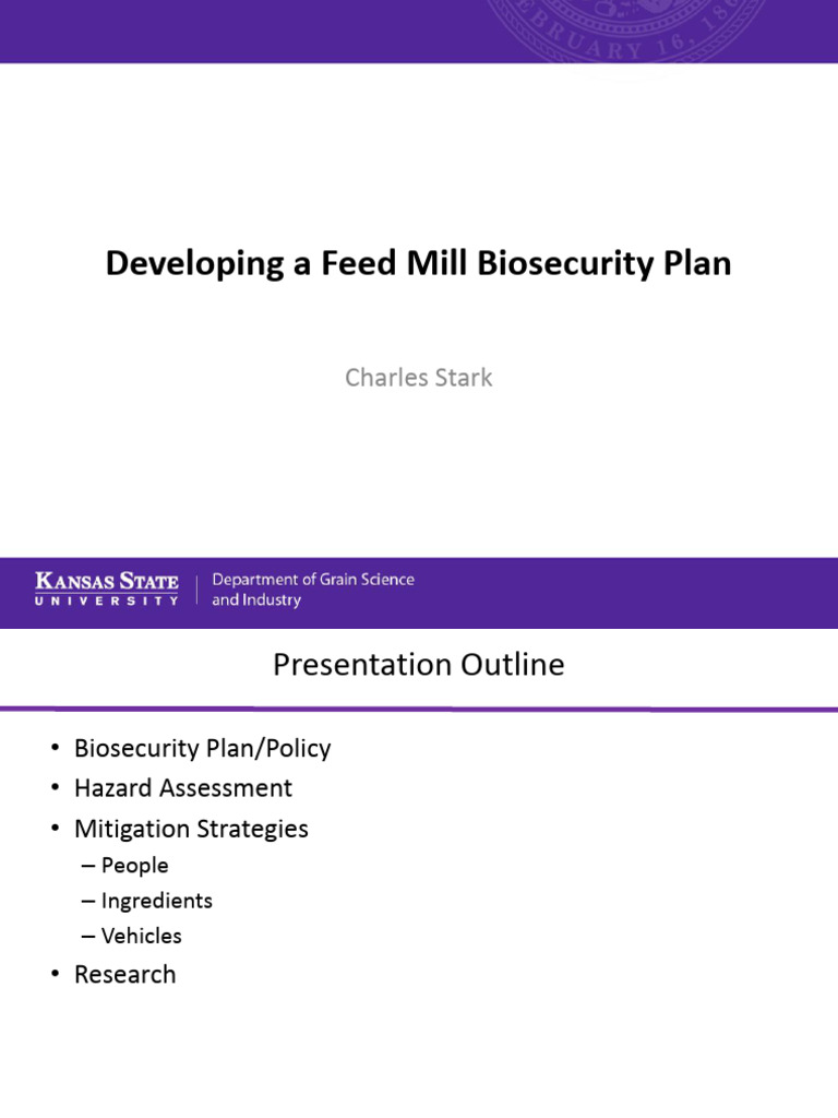 Feed Mill Biosecurity Plan Guide | PDF | Salmonella | Hazards