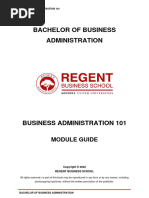 BBA - Business Administration 101 Pre Exam