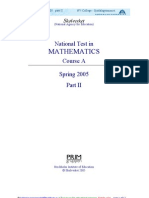 Mathematics: National Test in Course A Spring 2005