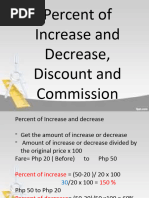 Study Guide in Solving Percent of Increase and Decrease, Discount, and Commission