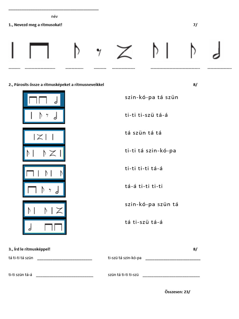 Ének Félévi 3.o. | PDF