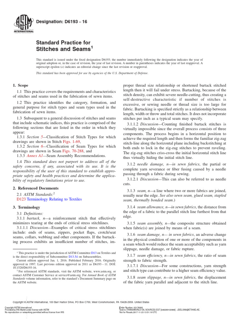Astm d6193 2016 pdf pdf sewing seam sewing 